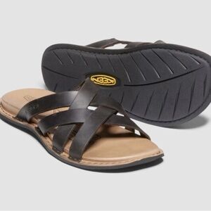 KEEN Sofia Slide Sandals New in Box Size 9.5 Dark Brown Cross-Strap Sandals